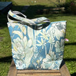Load image into Gallery viewer, Fleur tote bag back with floral print