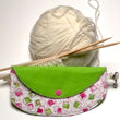 Load image into Gallery viewer, Joeriaknits Travel Pouches Green & Pink Squares Botton Clutch Storage: Handcrafted joeriaknits