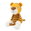 Load image into Gallery viewer, Crocheted tiger toy with brown and yellow stripes.