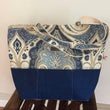 Load image into Gallery viewer, JOERIA KNITS Project Bags Tote Bag - Extra Large - Blue Beige Damask joeriaknits
