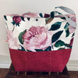 Load image into Gallery viewer, JOERIA KNITS Project Bags Tote Bag - Extra Large - Pink Peonies joeriaknits
