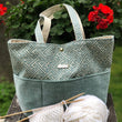 Load image into Gallery viewer, JOERIA KNITS Project Bags Tote Bag - Large - Blue Green Maze joeriaknits