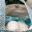 Load image into Gallery viewer, JOERIA KNITS Project Bags Tote Bag - Large - Blue Green Maze joeriaknits