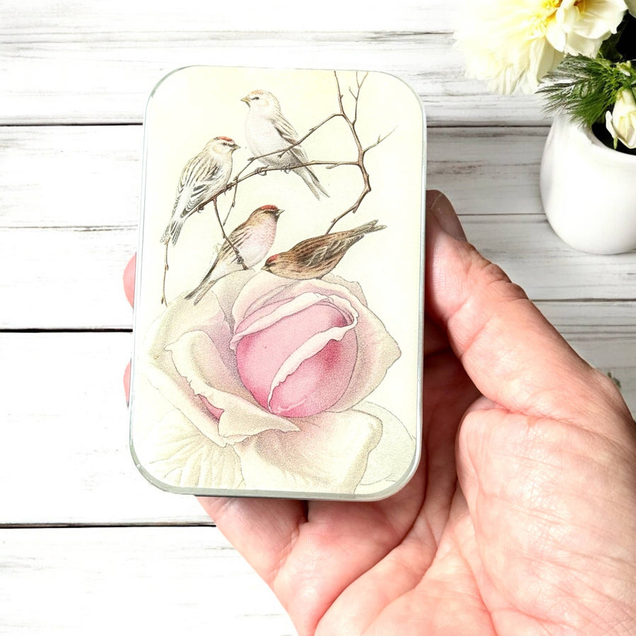 Firefly Notes - Vintage Rose & Birds Notions Tin