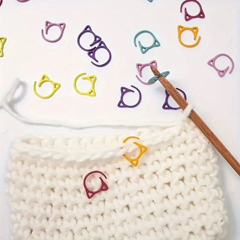 Cat Ear Stitch Markers Set for Knitting & Crochet, 24 pieces