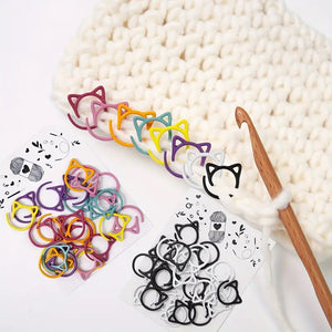 Cat Ear Stitch Markers Set for Knitting & Crochet, 24 pieces