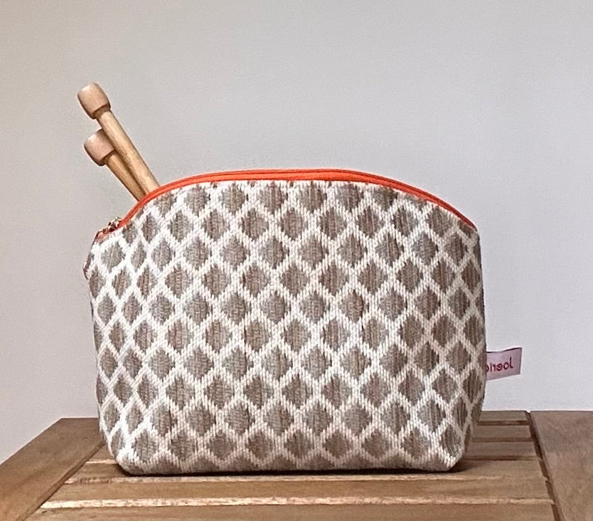 Medium Zipper Storage Pouch: Handcrafted