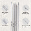 Load image into Gallery viewer, KnitPro Nova Double Pointed Needle Deluxe Set features pad printed sizes and perfectly tapered tips.
