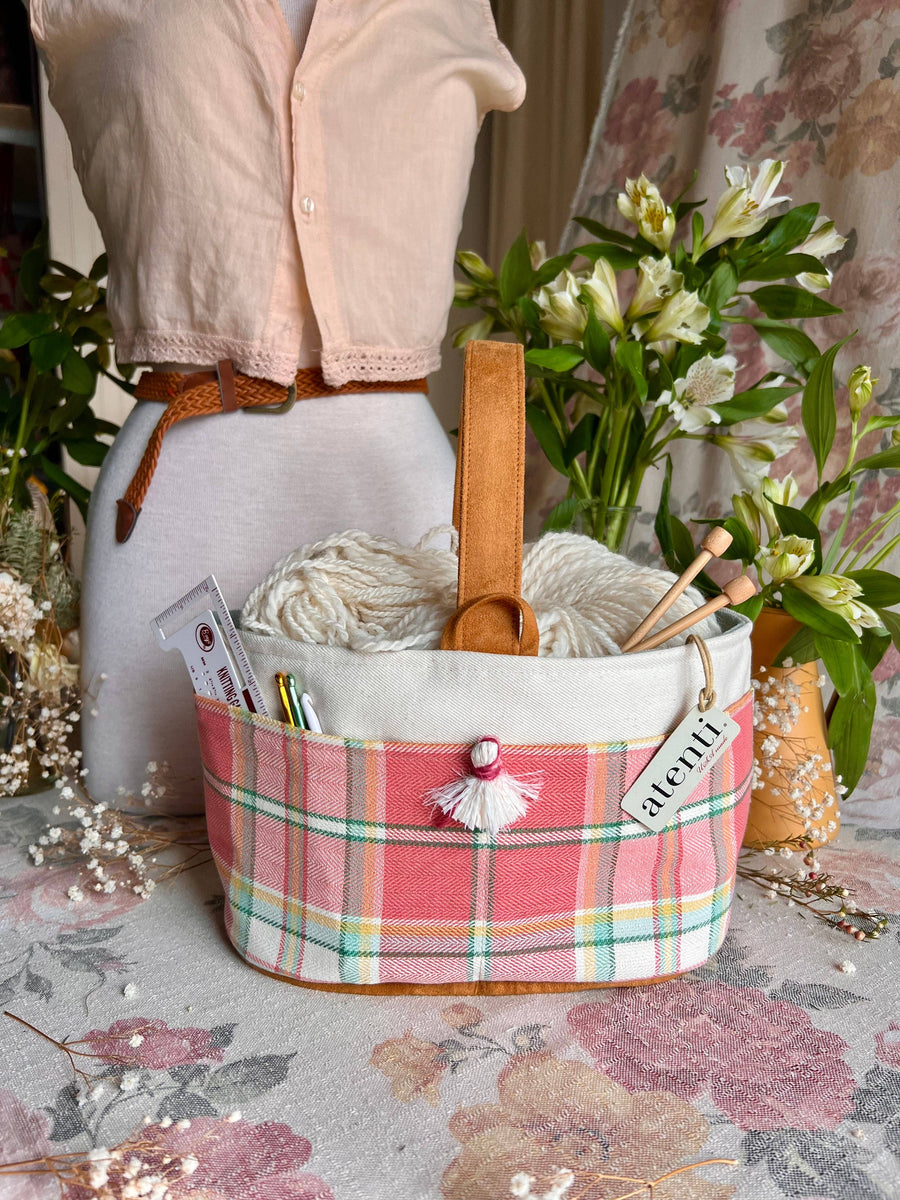 Atenti Tote Bags Atenti Bubblegum Caddy Knitting and Crochet Organizer joeriaknits