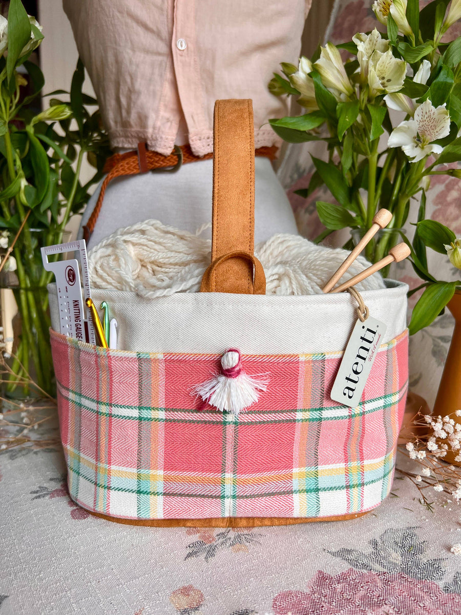 Atenti Tote Bags Atenti Bubblegum Caddy Knitting and Crochet Organizer joeriaknits