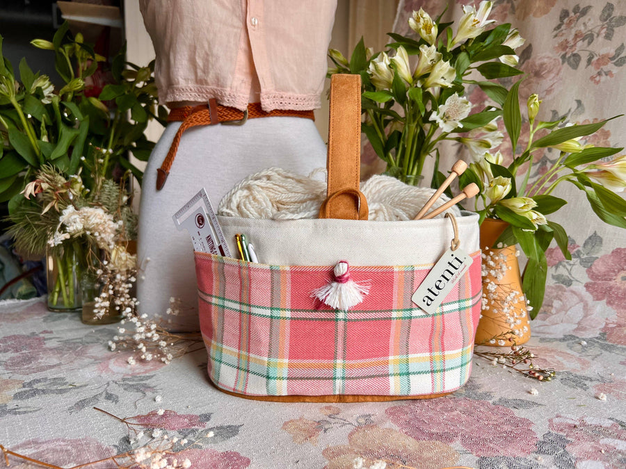 Atenti Tote Bags Atenti Bubblegum Caddy Knitting and Crochet Organizer joeriaknits