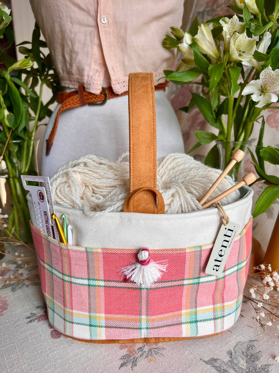 Atenti Tote Bags Atenti Bubblegum Caddy Knitting and Crochet Organizer joeriaknits