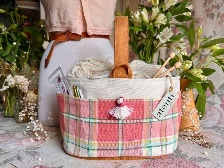 Atenti Tote Bags Atenti Bubblegum Caddy Knitting and Crochet Organizer joeriaknits