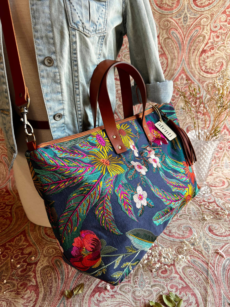 Atenti Tote Bags Atenti - Flora Buddy Carryall Tote Bag joeriaknits