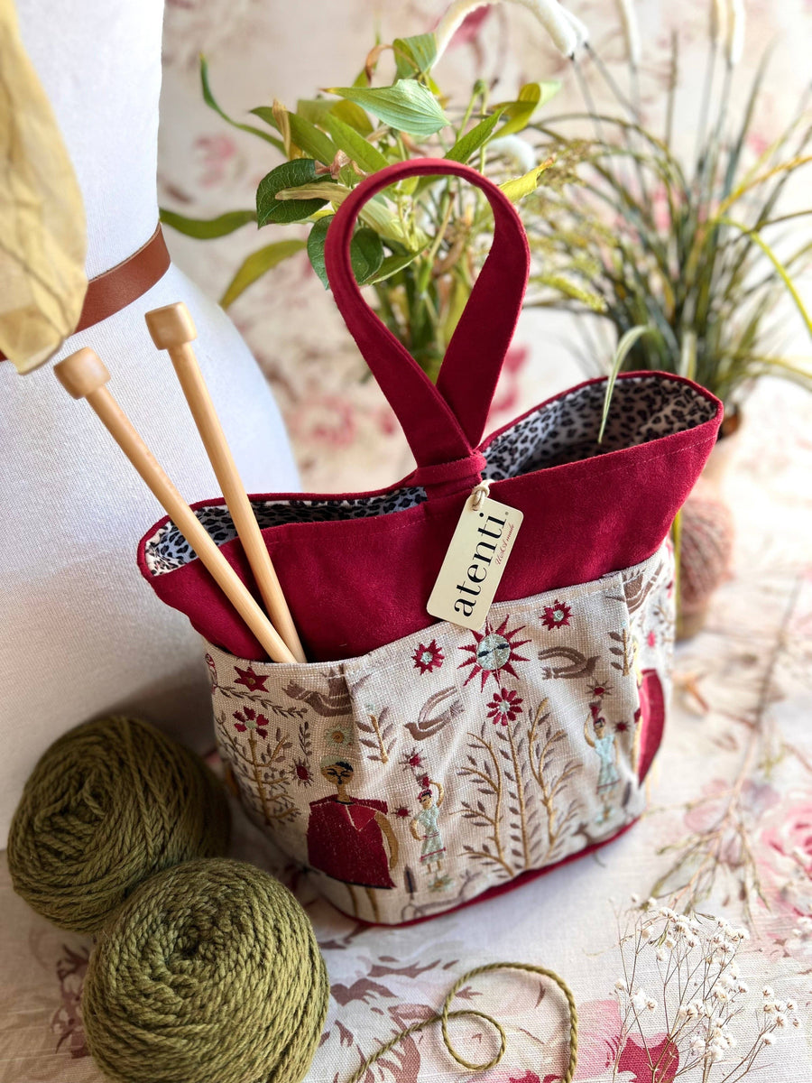 Atenti Project Bags Atenti Harvest Tall Knitting and Crochet Project Bag joeriaknits