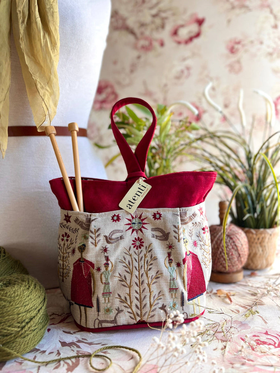Atenti Project Bags Atenti Harvest Tall Knitting and Crochet Project Bag joeriaknits