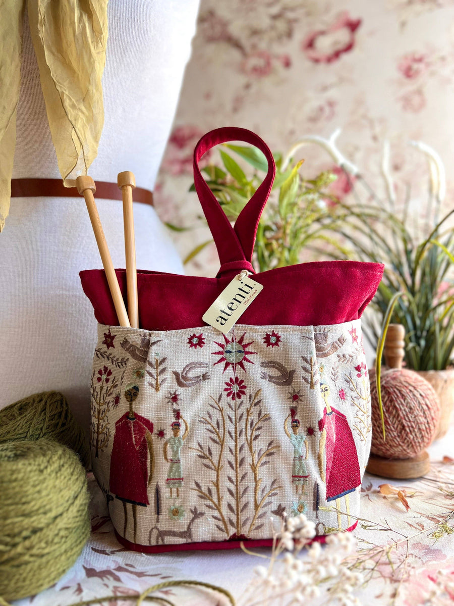 Atenti Project Bags Atenti Harvest Tall Knitting and Crochet Project Bag joeriaknits