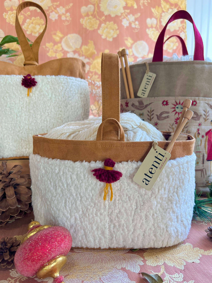 Atenti Tote Bags Atenti - Sherpa Caddy Knitting and Crochet Organizer joeriaknits