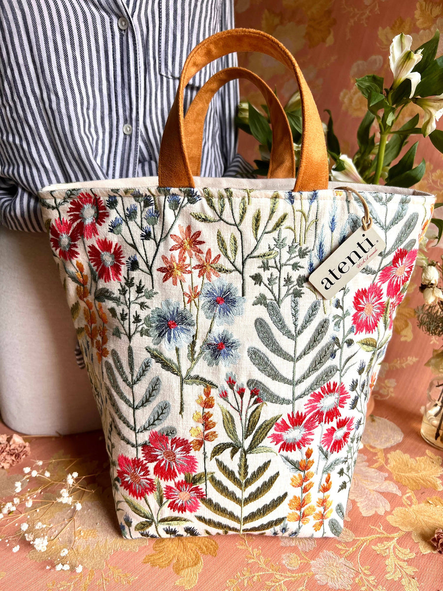 Atenti Tote Bags Atenti - Wildflower Hope Knitting and Crochet Project Bag joeriaknits
