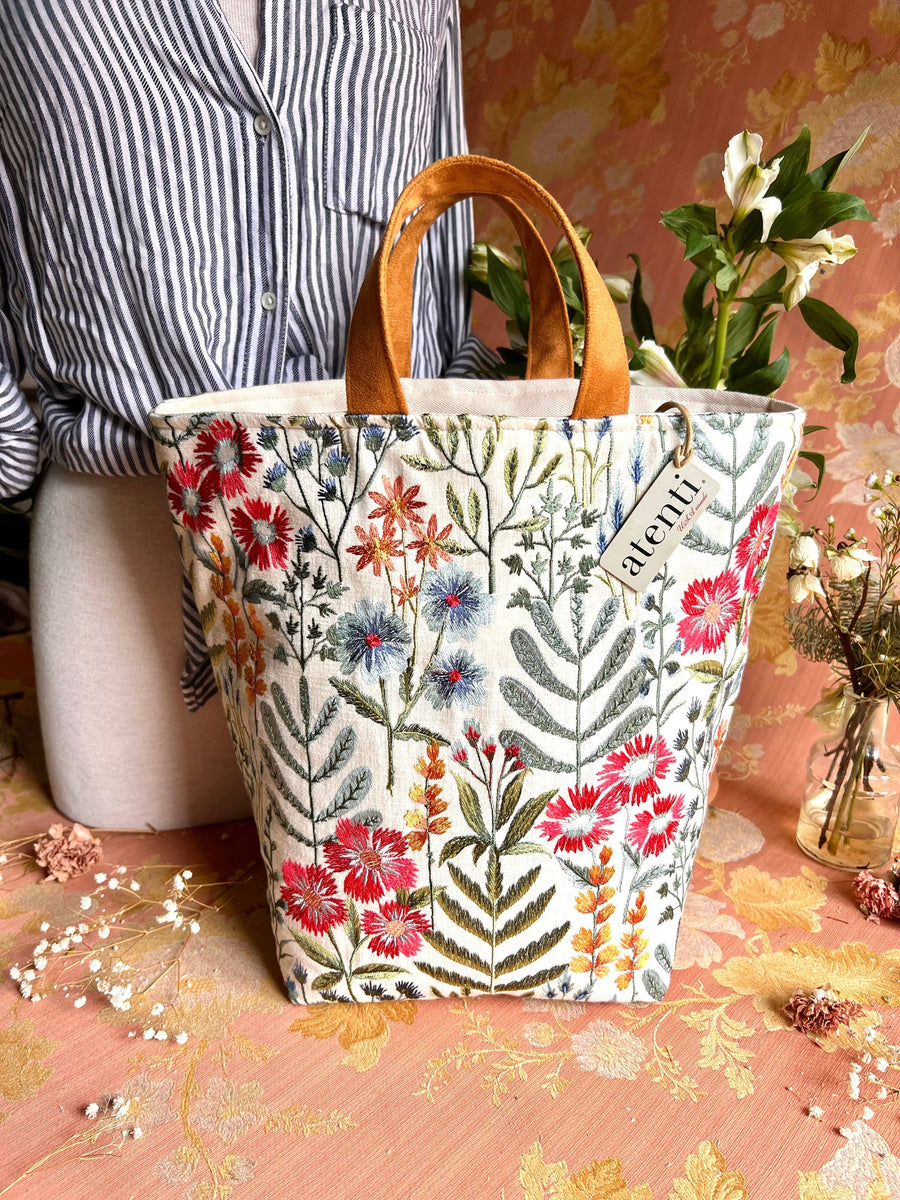 Atenti Tote Bags Atenti - Wildflower Hope Knitting and Crochet Project Bag joeriaknits