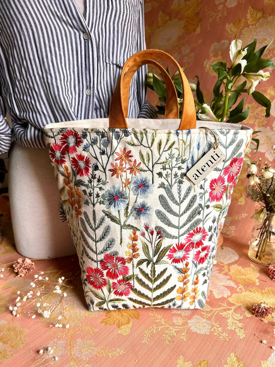 Atenti Tote Bags Atenti - Wildflower Hope Knitting and Crochet Project Bag joeriaknits