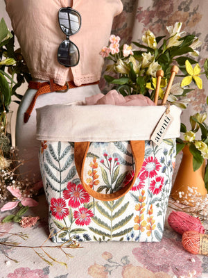 Atenti Tote Bags Atenti - Wildflower Hope Knitting and Crochet Project Bag joeriaknits