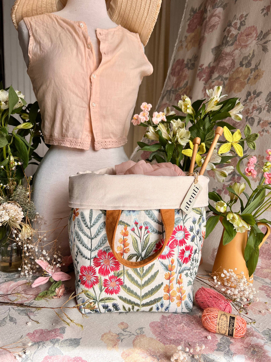 Atenti Tote Bags Atenti - Wildflower Hope Knitting and Crochet Project Bag joeriaknits