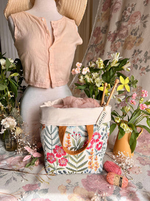 Atenti Tote Bags Atenti - Wildflower Hope Knitting and Crochet Project Bag joeriaknits