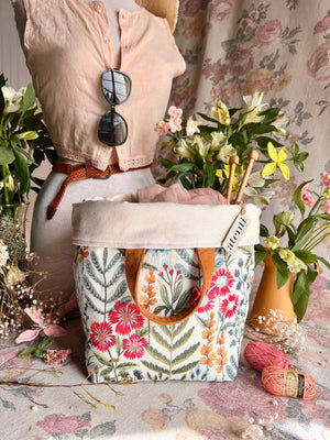 Atenti Tote Bags Atenti - Wildflower Hope Knitting and Crochet Project Bag joeriaknits