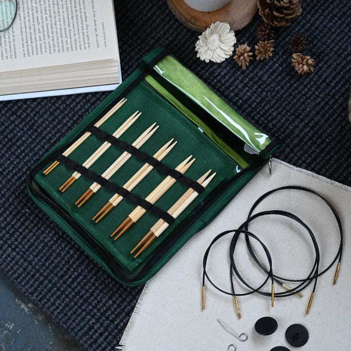 Knitter's Pride Knitting Needle Sets Bamboo Deluxe Normal Interchangeable Knitting Needle Set joeriaknits