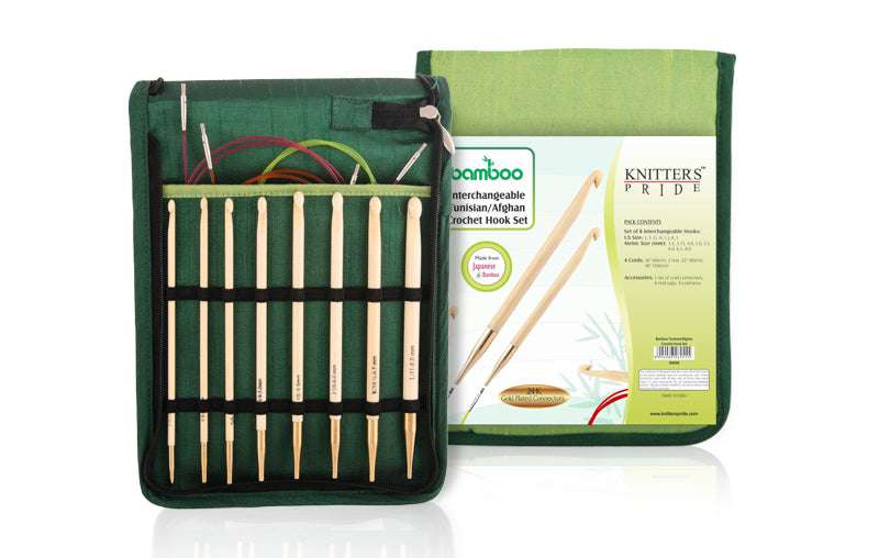 Knitter's Pride Crochet Hook Set Bamboo Interchangeable Tunisian Crochet Hook Set joeriaknits