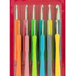 Load image into Gallery viewer, Boye Ergonomic Crochet Hook Set - 12 piece aluminum colorful crochet hooks in a packaging.
