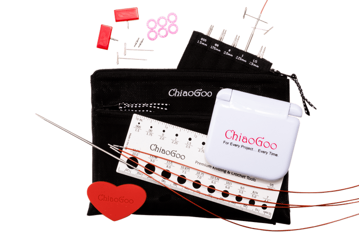 ChiaoGoo Knitting Needle Sets ChiaoGoo - 4" TWIST Interchangeable Red Lace Mini Needle Set joeriaknits