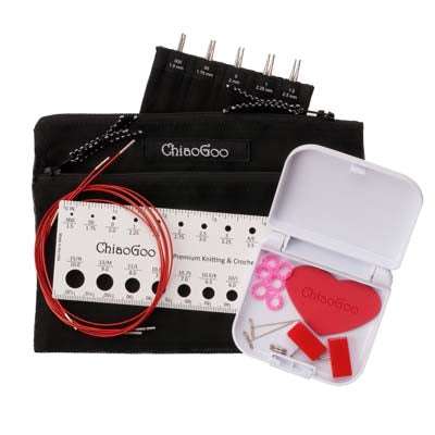 ChiaoGoo Knitting Needle Sets ChiaoGoo 5" TWIST Interchangeable Red Lace Mini Needle Set joeriaknits