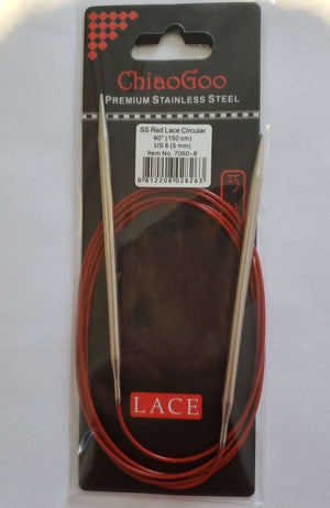 ChiaoGoo Circular Needles ChiaoGoo Red Lace Circular Knitting Needles 150 cm (60") joeriaknits