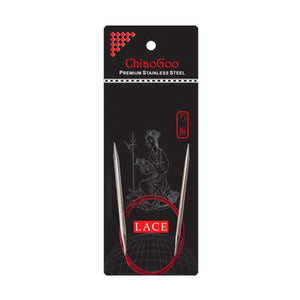 ChiaoGoo Red Lace Premium Circular Needles 16 in. (40 cm) Singles