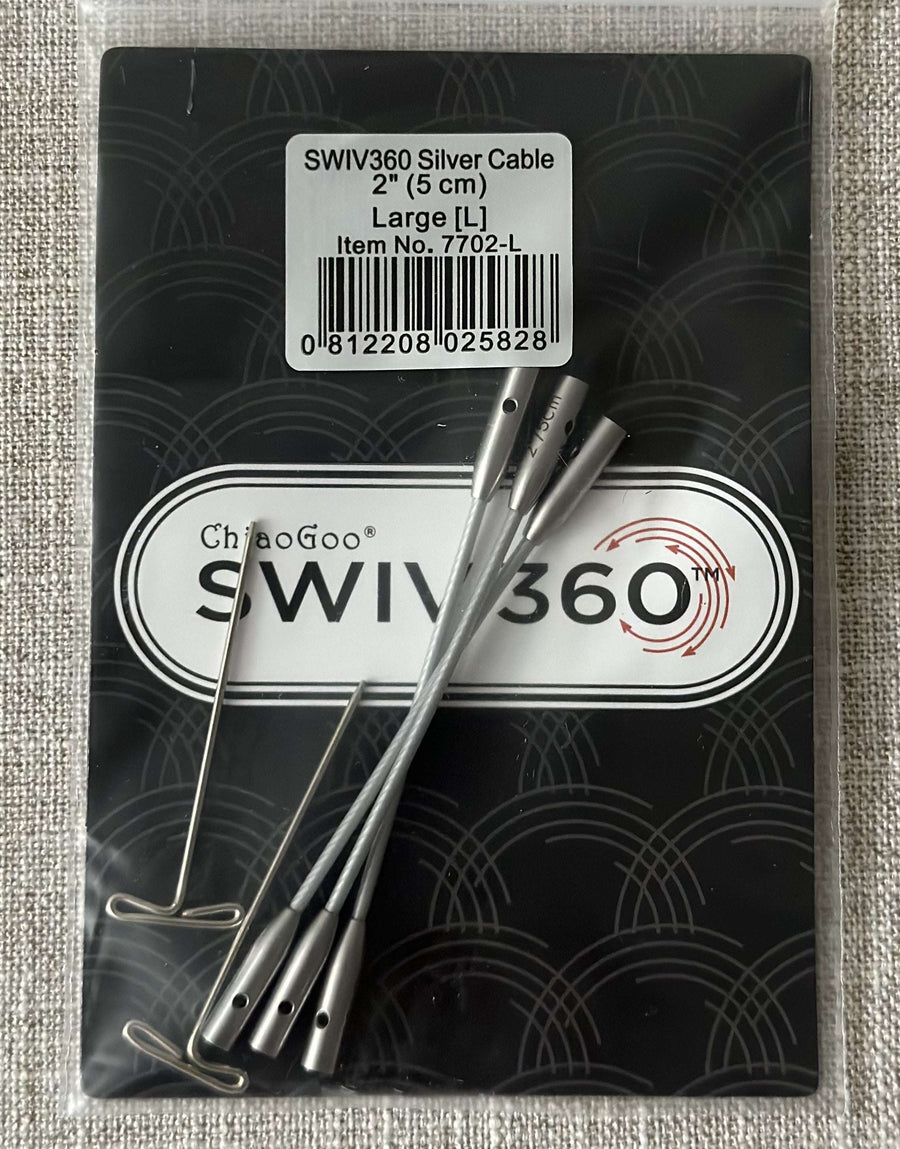 ChiaoGoo Circular Needles 5 cm (2") Large ChiaoGoo Swivel 360 Interchangeable Cables - 3 piece - 5cm (2") joeriaknits