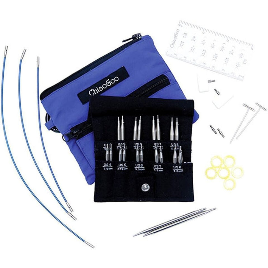 ChiaoGoo Knitting Needle Sets ChiaoGoo Twist Blue Shorties Set - 2" and 3" Tips joeriaknits