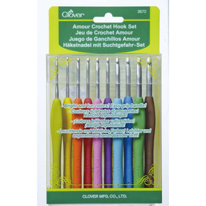 Clover Crochet Hooks Clover Amour Crochet Hook 10pc set joeriaknits