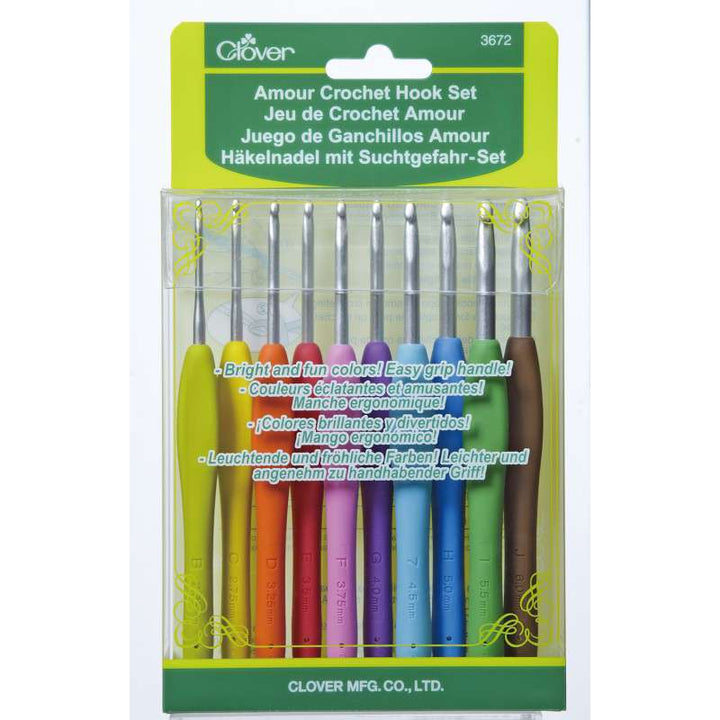 Clover Crochet Hooks Clover Amour Crochet Hook 10pc set joeriaknits