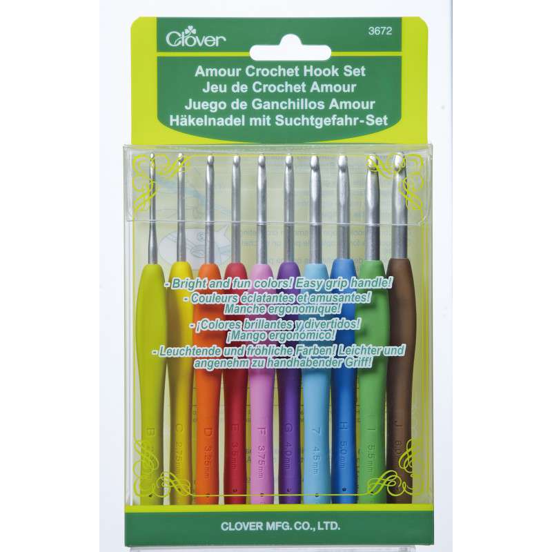 Clover Crochet Hooks Clover Amour Crochet Hook 10pc set joeriaknits