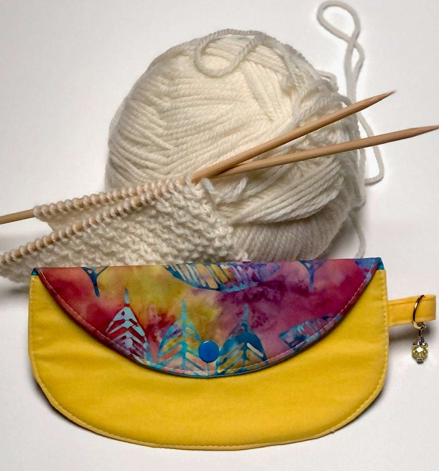 Joeriaknits Travel Pouches Yellow Batik Clutch Storage: Handcrafted joeriaknits