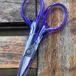 Load image into Gallery viewer, Temu Knitting Notions Purple - Curved Compact Scissors with Blade Cover joeriaknits
