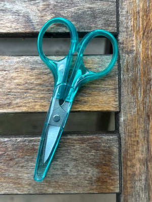 Temu Knitting Notions Turquoise - Straight Compact Scissors with Blade Cover joeriaknits