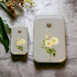 Load image into Gallery viewer, Notions Tin by Firefly Notes featuring vintage rose and bee design, perfect for organizing knitting supplies.
