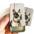 Load image into Gallery viewer, Firefly Notes Notions Tin Large tin Firefly Notes - Boston Terrier Notions Tin joeriaknits
