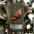 Load image into Gallery viewer, Notions Tin Firefly Notes featuring a whimsical woodland fox design on a handcrafted slider tin.
