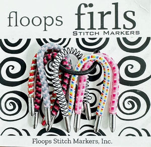 Floops Stitch Markers Multi-Coloured Floops Firls Flexible Stitch Markers (set of 6) joeriaknits