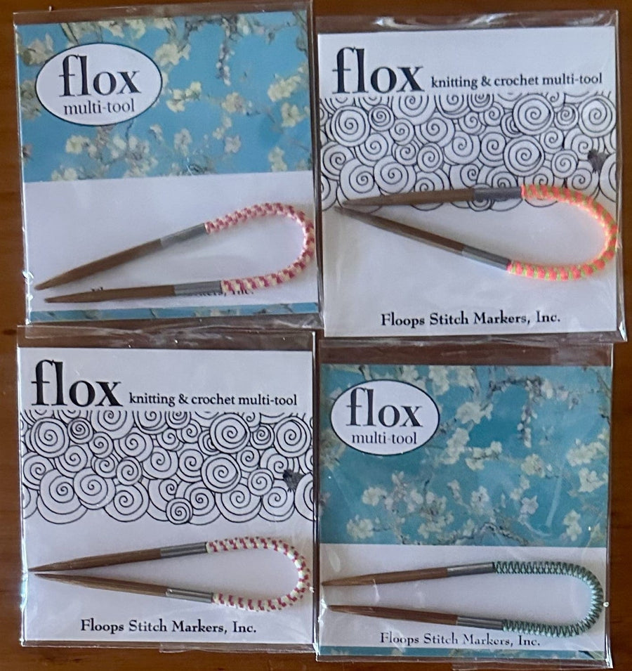 Floops stitch Markers Multi-Coloured Floops Flox Knitting/Crochet Tool with wooden tips joeriaknits