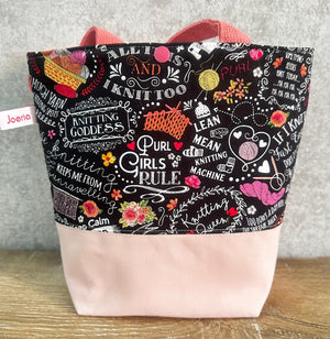 JOERIA KNITS Tote Bags Purl Girls Rule JOERIA KNIT and CROCHET KITS FOR BEGINNERS joeriaknits